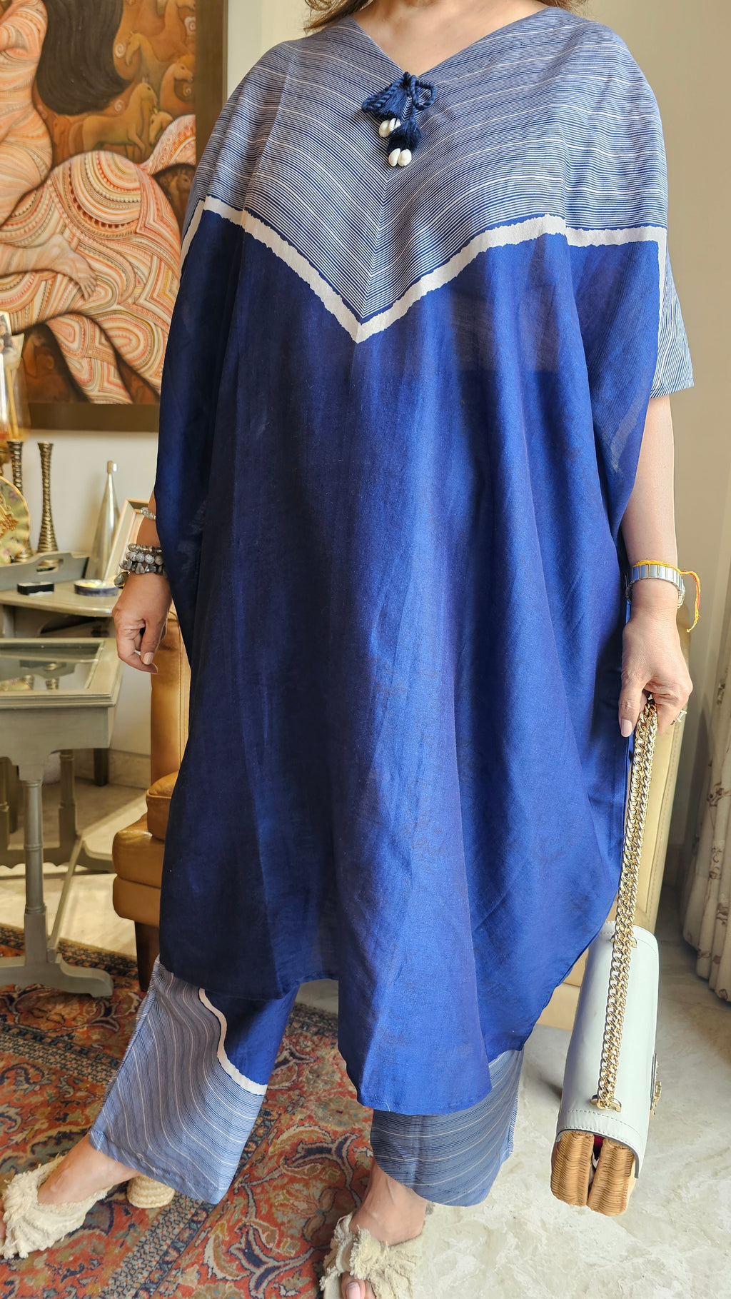Beautiful Digital printed Cotton Kaftan Co-ord Set