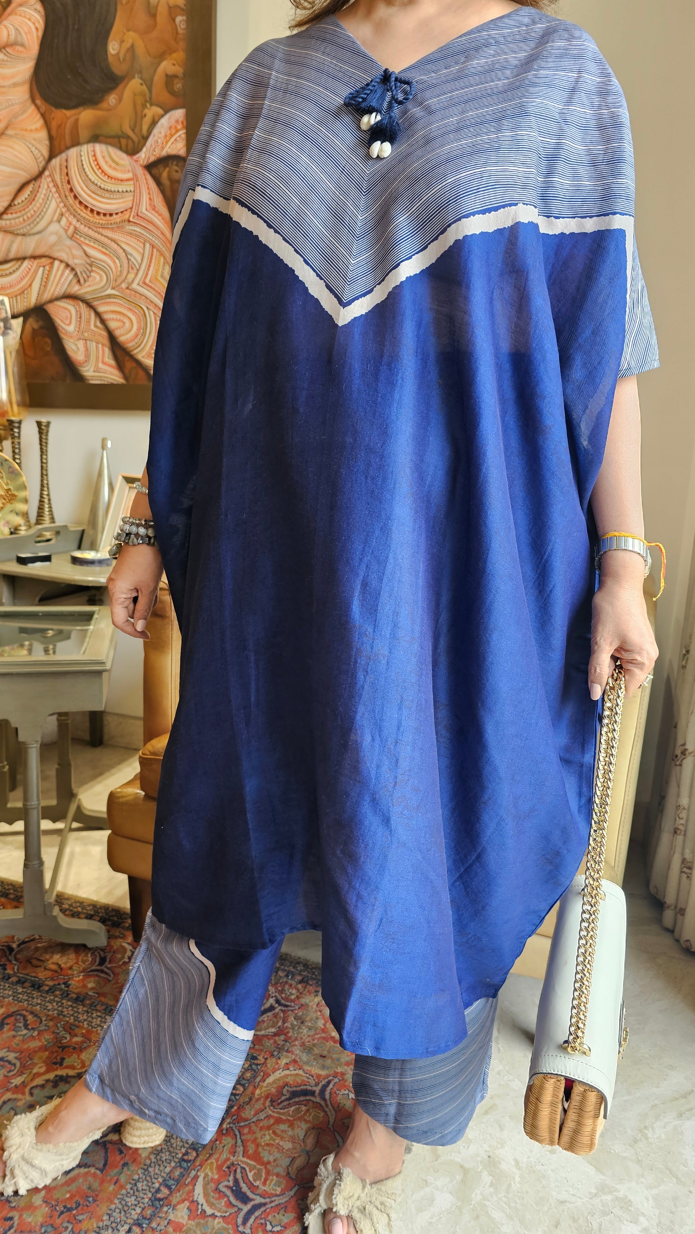 Beautiful Digital printed Cotton Kaftan Co-ord Set