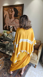 Beautiful Cotton Silk Cape Style Dress Embellished With Cut-dana & French Knot Work