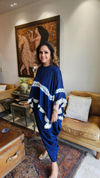 Beautiful Cotton Silk Cape Style Dress Embellished With Cut-dana & French Knot Work
