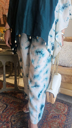 Stunning Tie & Dye Printed Cotton Silk Kaftan Co-ord Set