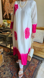 Gorgeous Tie & Dye Printed Mul Chanderi Top & Bottom With Thread Work