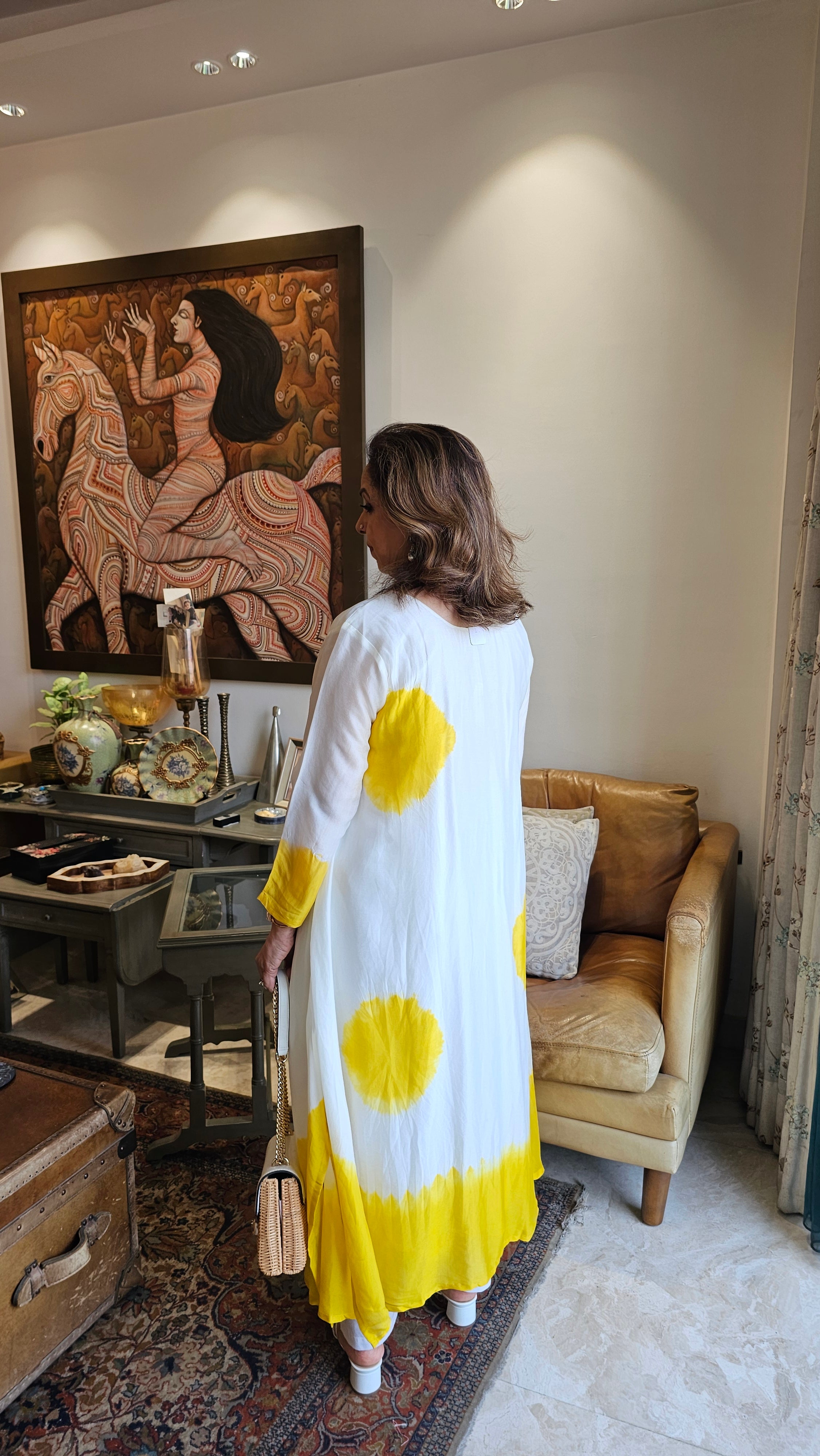Gorgeous Tie & Dye Printed Mul Chanderi Top & Bottom With Thread Work