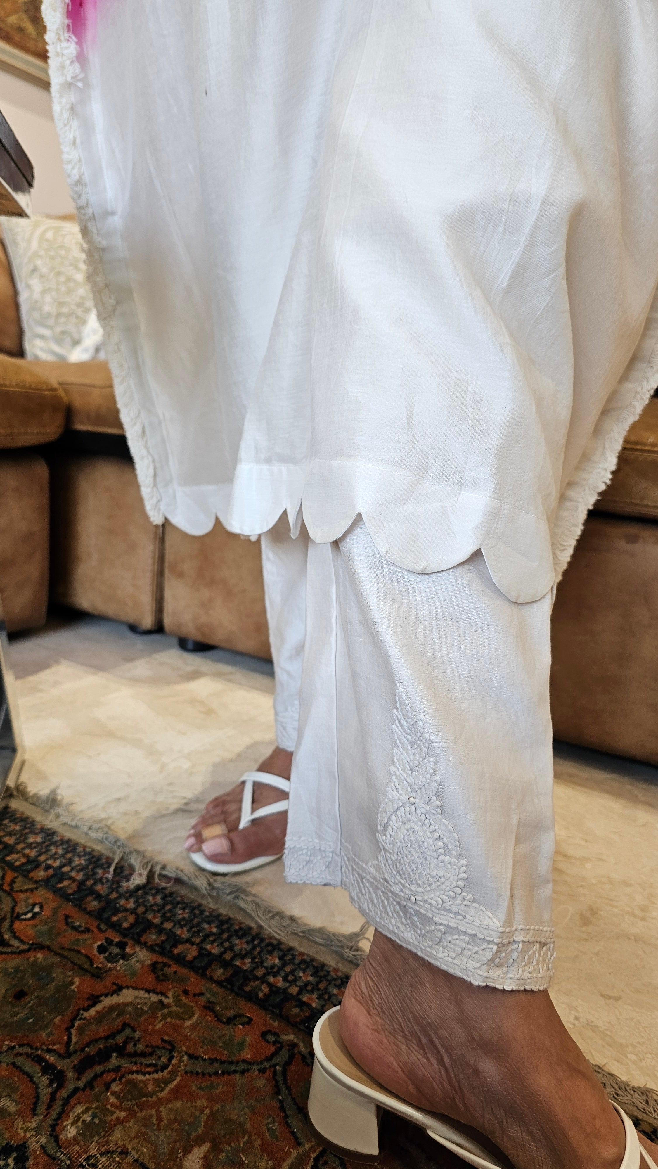 Beautiful Chanderi Co-ord Set Trimmed with Cowrie Shell Tassels