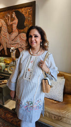 Breezy Jute Co-ord Set with Mirror & Thread Work