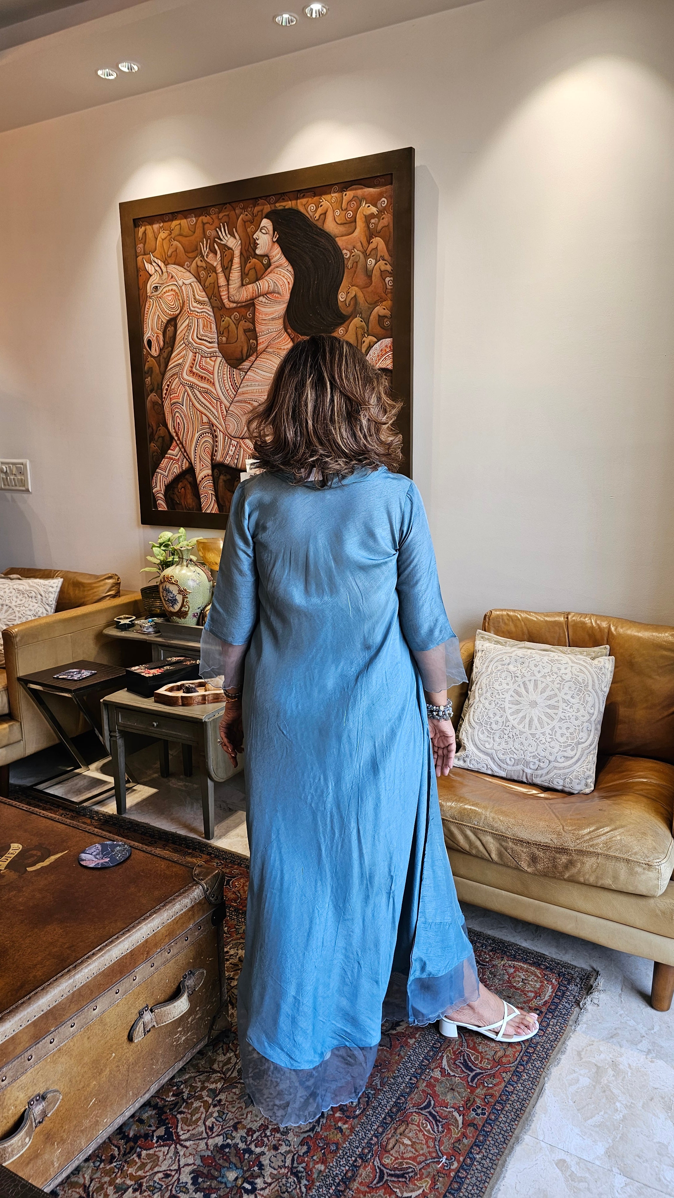 Beautiful Tie & Dye Printed Cotton Silk Outfit