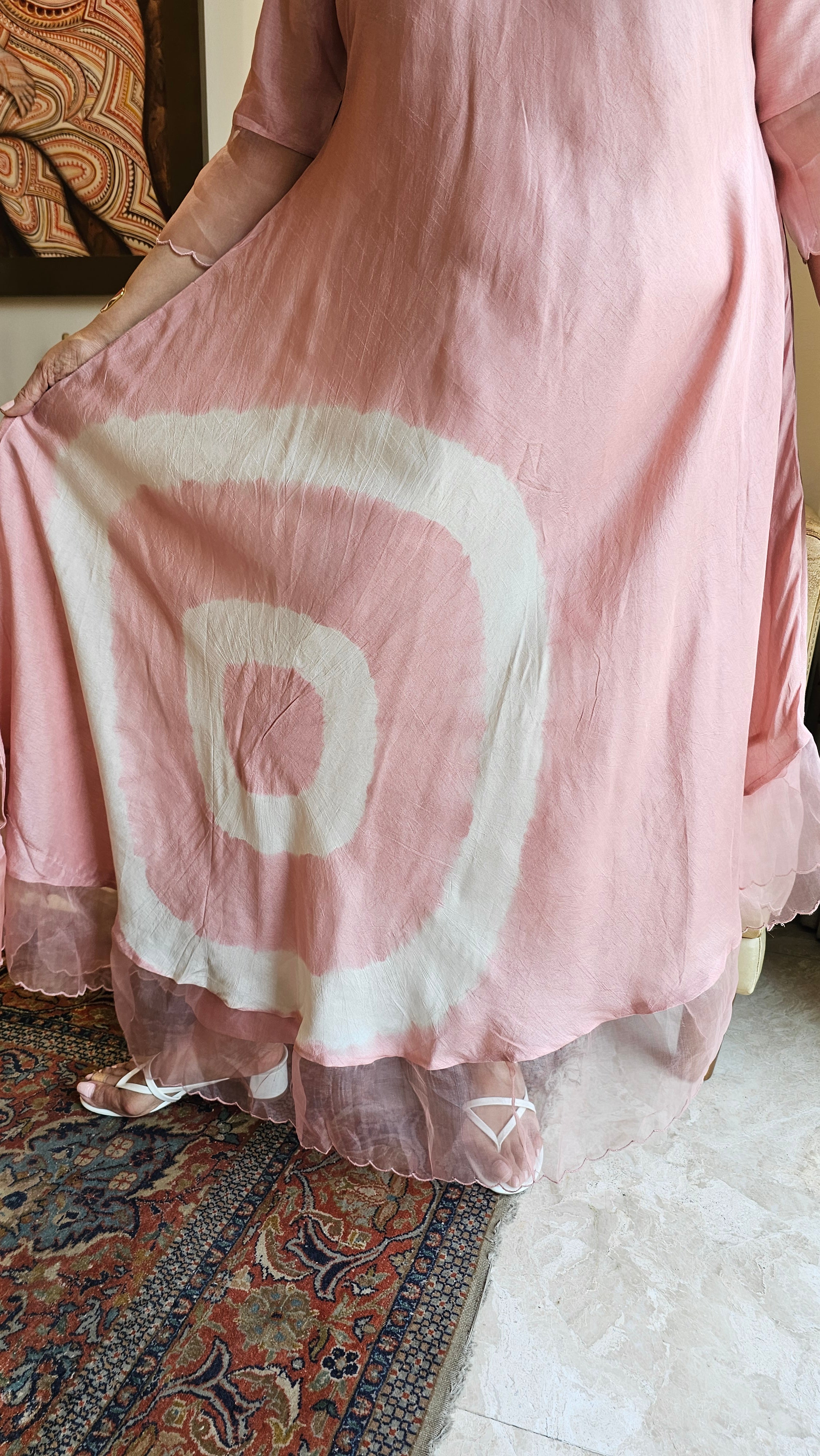 Beautiful Tie & Dye Printed Cotton Silk Outfit