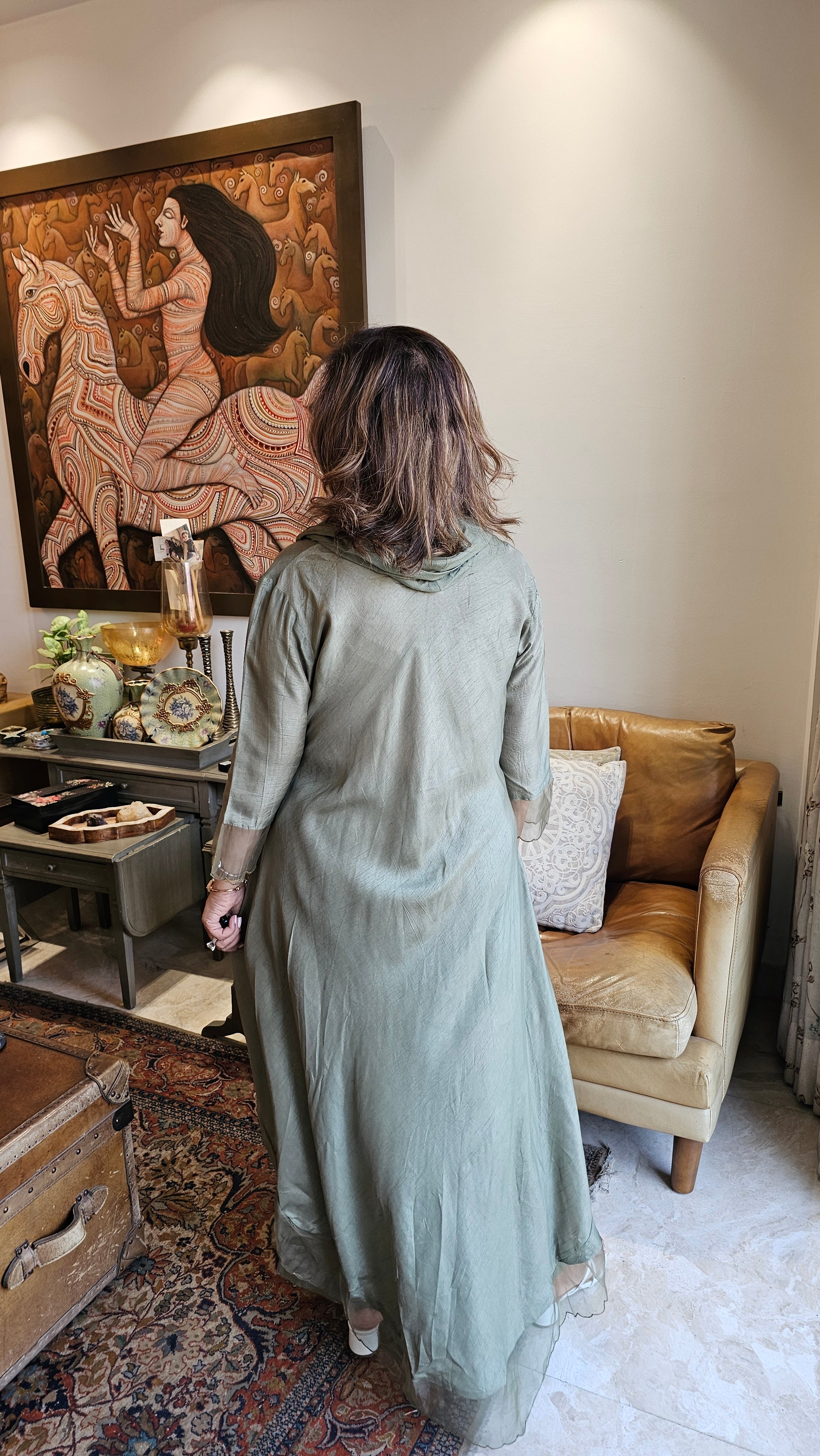 Beautiful Tie & Dye Printed Cotton Silk Outfit
