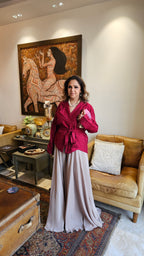 Beautiful Raw Silk Top with Crepe Bottom Outfit