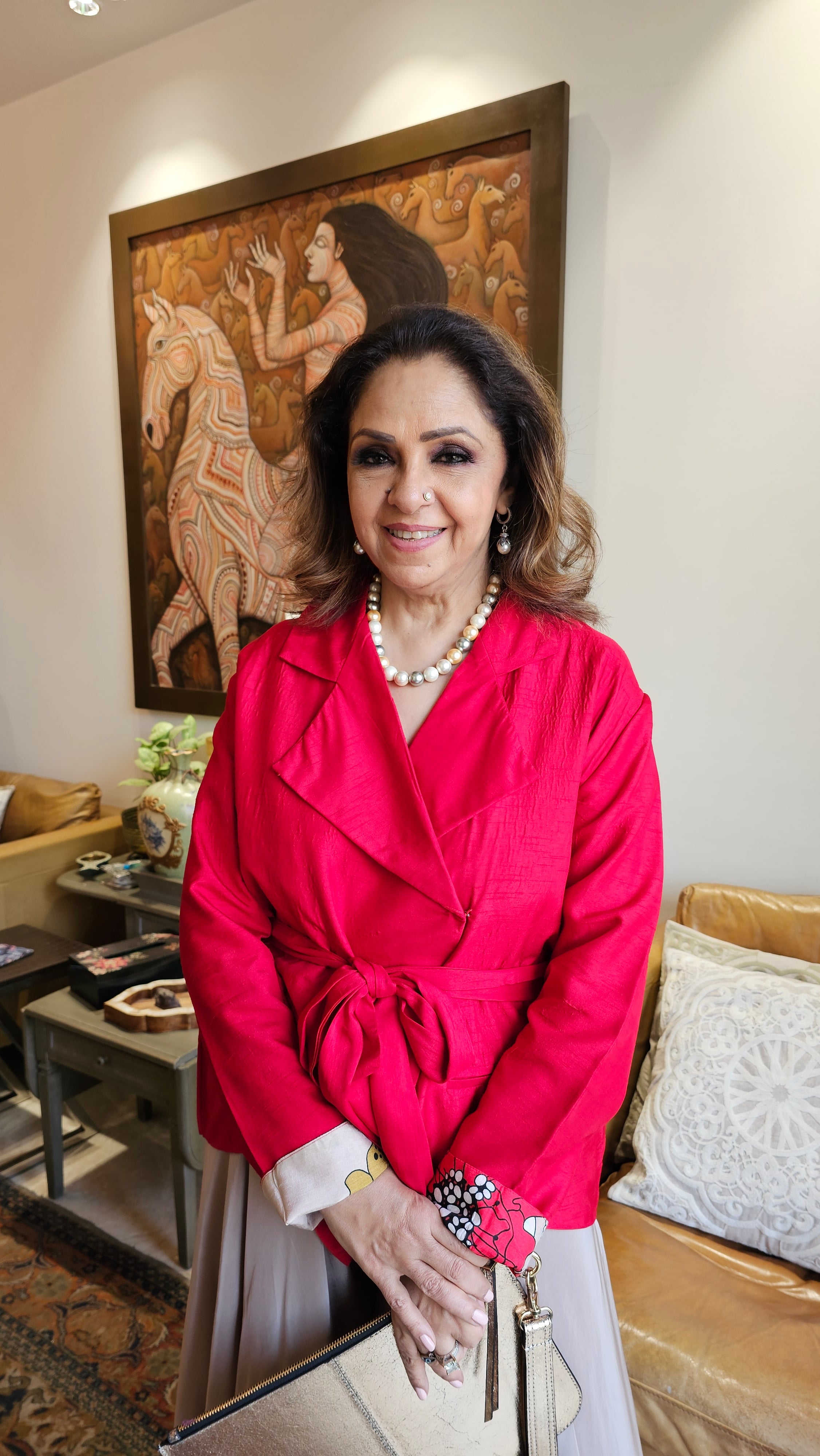 Beautiful Raw Silk Top with Crepe Bottom Outfit