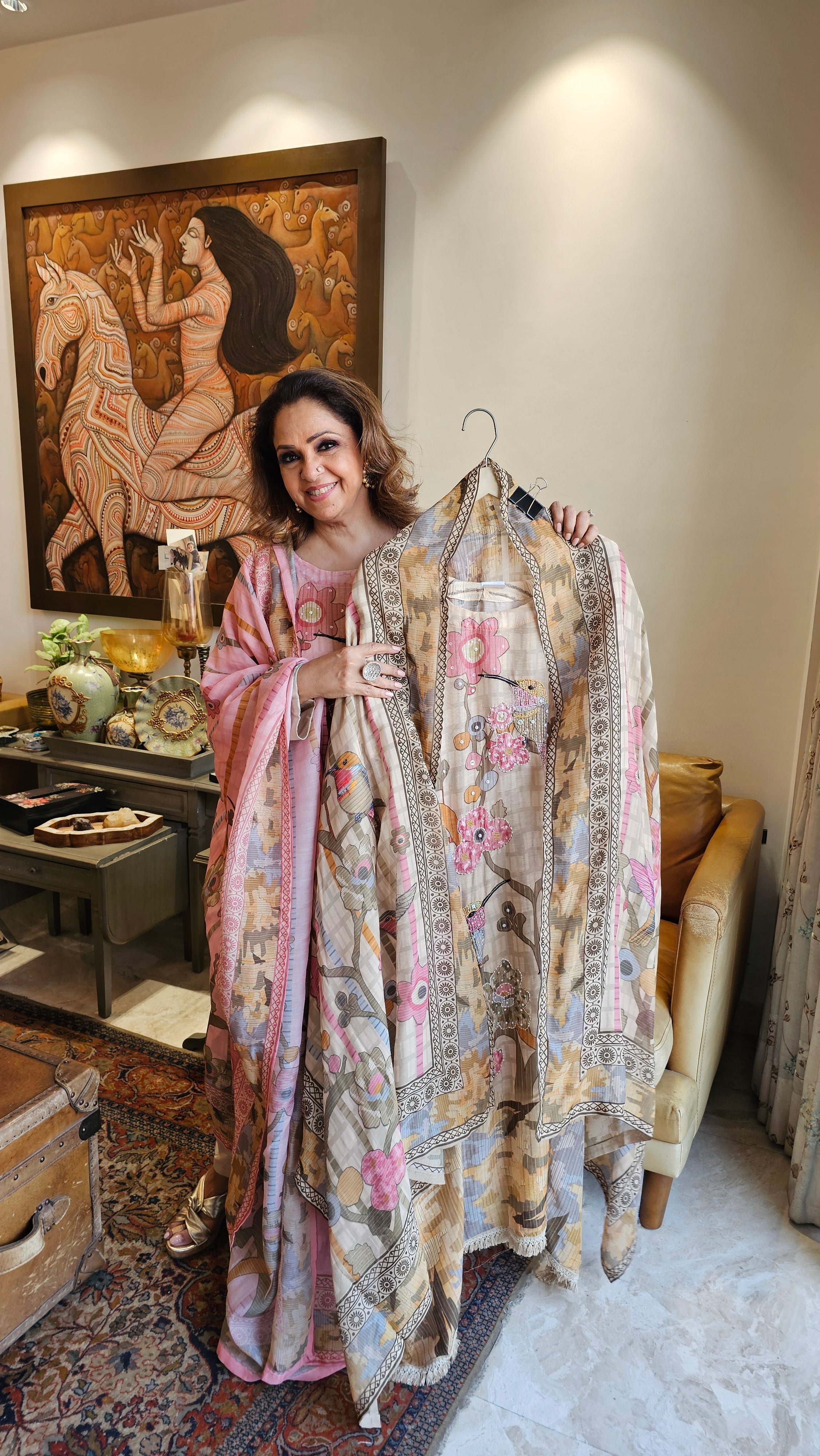 Beautiful Pure Mul & Cotton Suit with Hand Embroidery