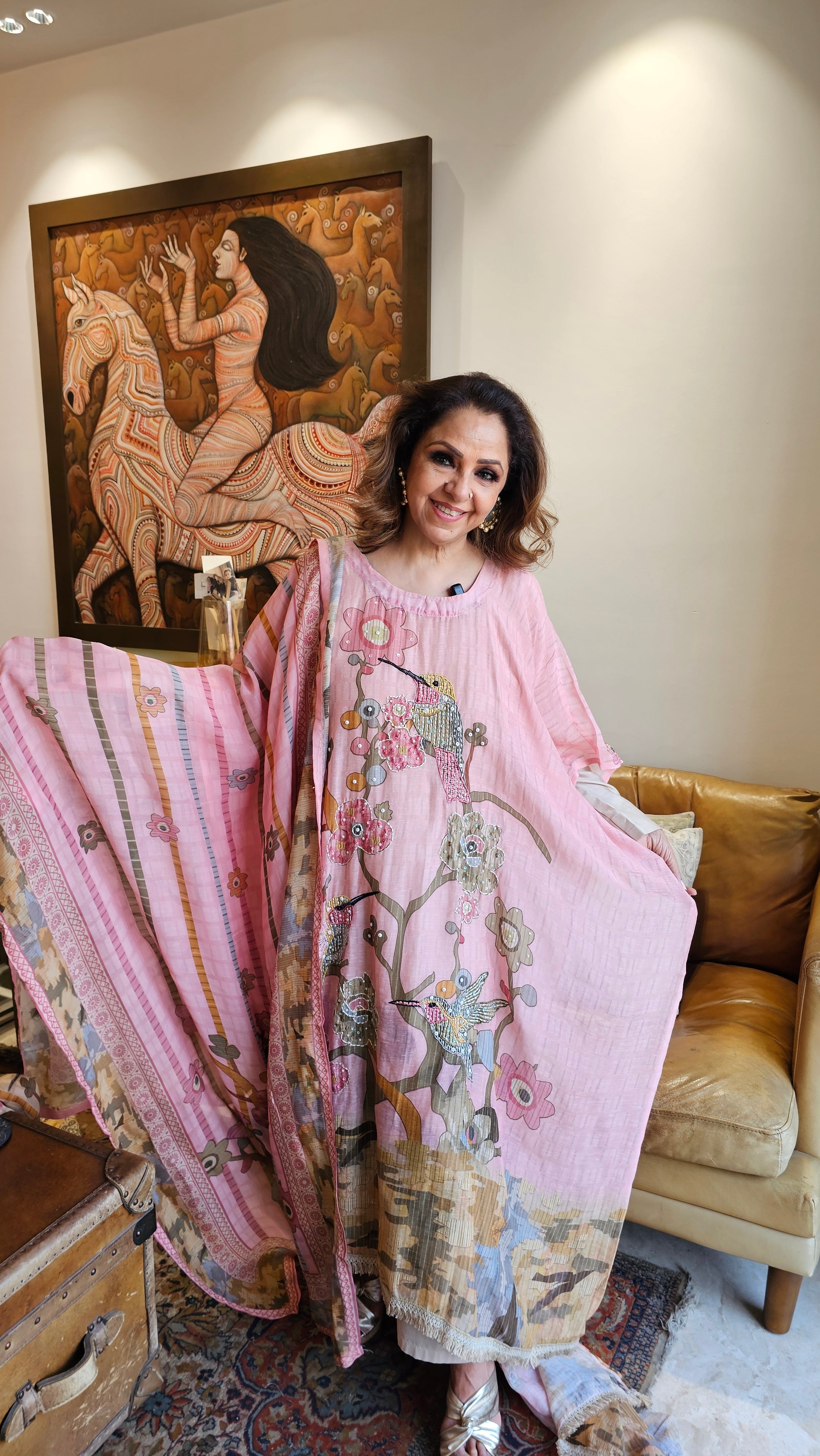 Beautiful Pure Mul & Cotton Suit with Hand Embroidery