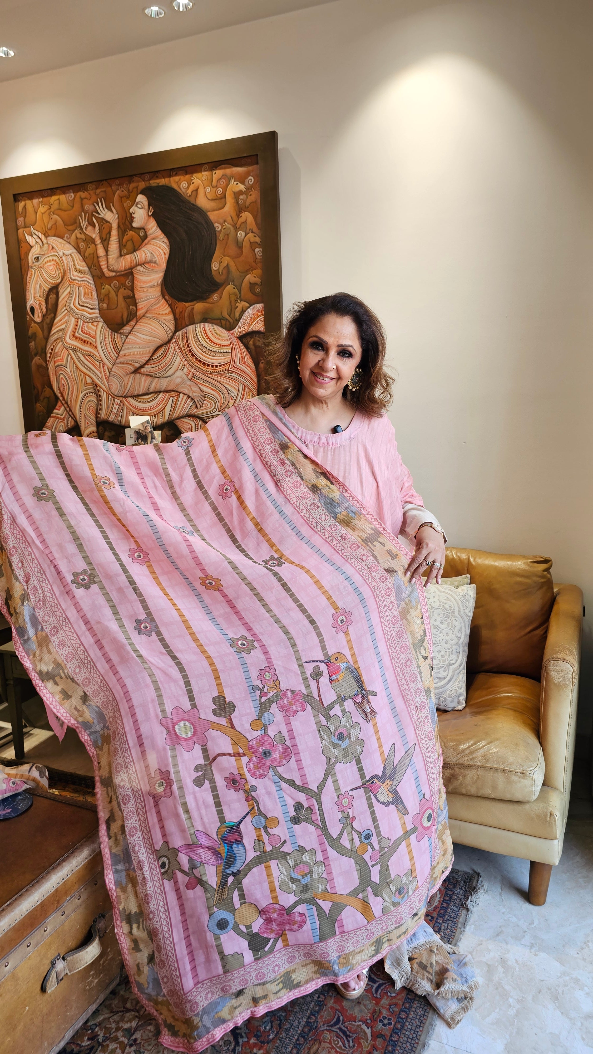 Beautiful Pure Mul & Cotton Suit with Hand Embroidery