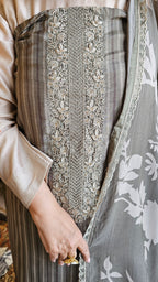 Beautiful Crepe Unstitched Suit with Hand Work