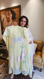 Stunning Unstitched Mul Suit With Hand Embroidery