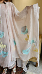 Stunning Unstitched Mul Suit With Hand Embroidery