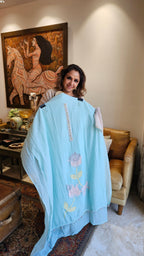 Stunning Unstitched Mul Suit With Hand Embroidery