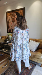Beautiful Georgette Flared Digital Print Top with Sequins Embroidery