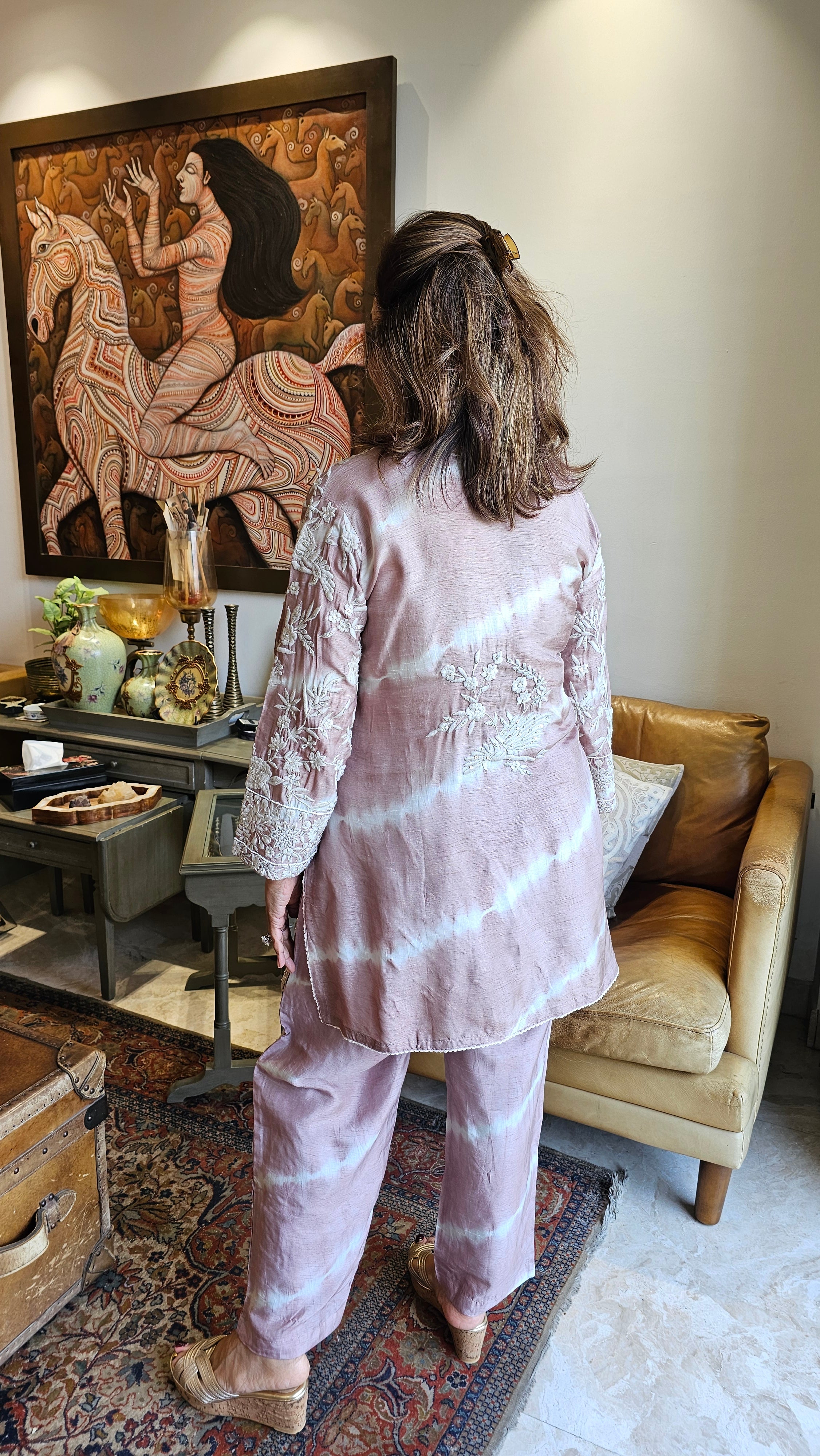 Stunning Cotton Silk Outfit Embellished with Thread & Sequins Work