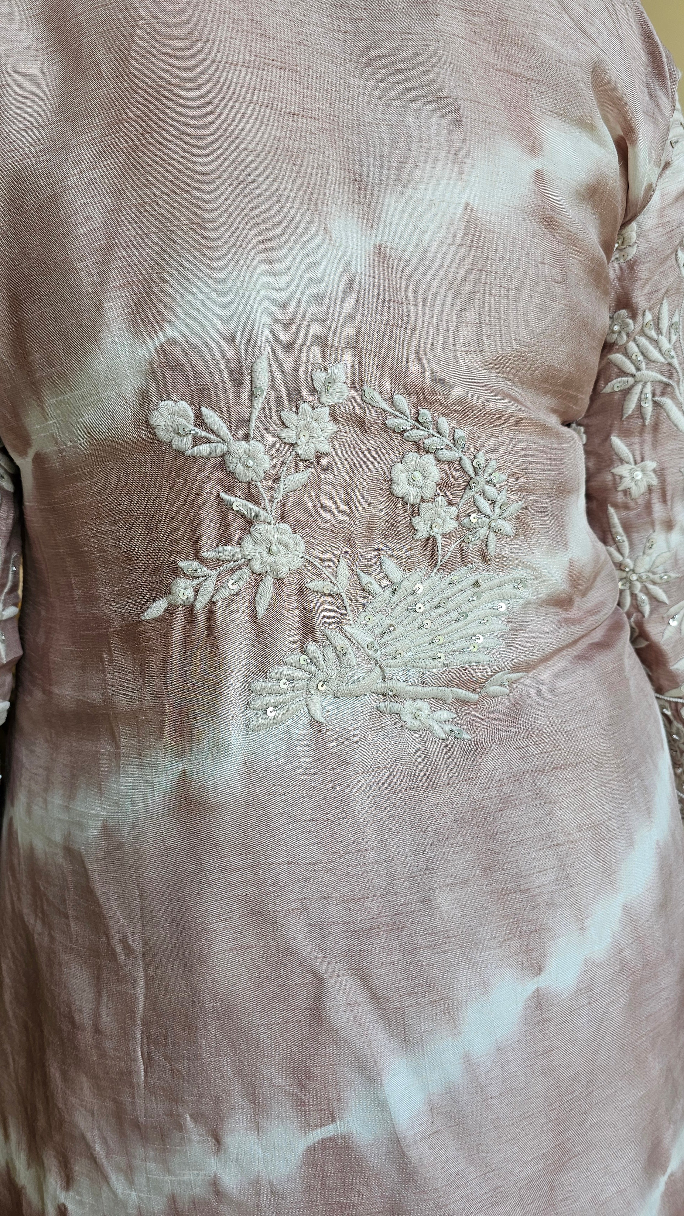 Stunning Cotton Silk Outfit Embellished with Thread & Sequins Work