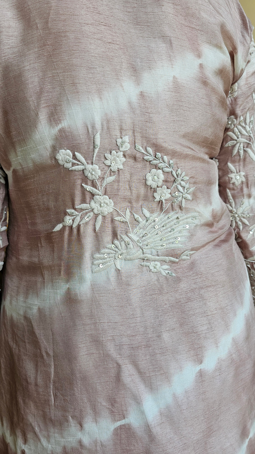 Stunning Cotton Silk Outfit Embellished with Thread & Sequins Work
