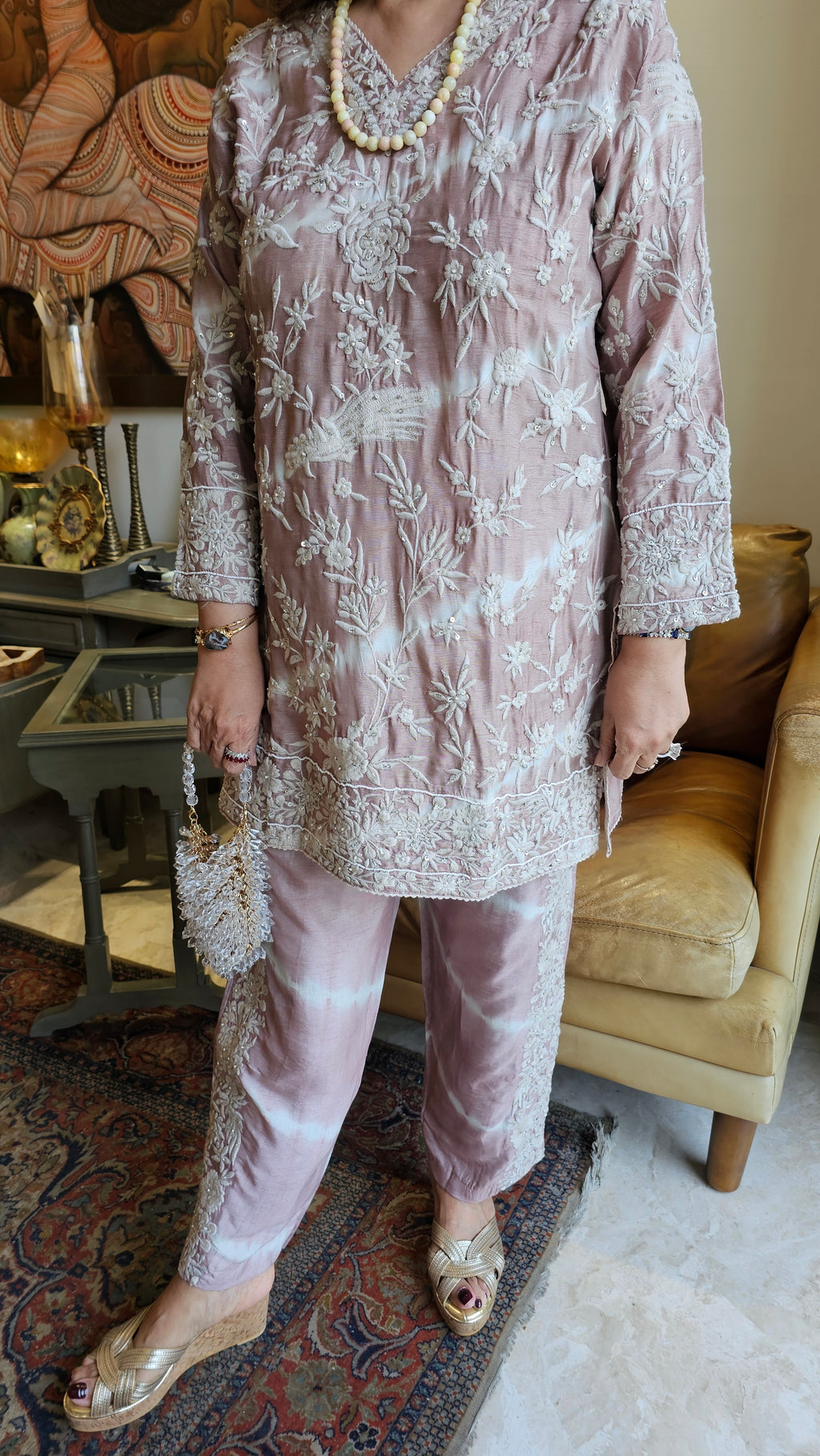 Stunning Cotton Silk Outfit Embellished with Thread & Sequins Work