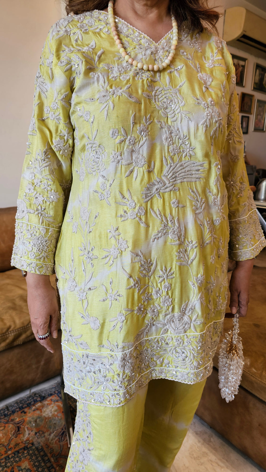 Stunning Cotton Silk Outfit Embellished with Thread & Sequins Work