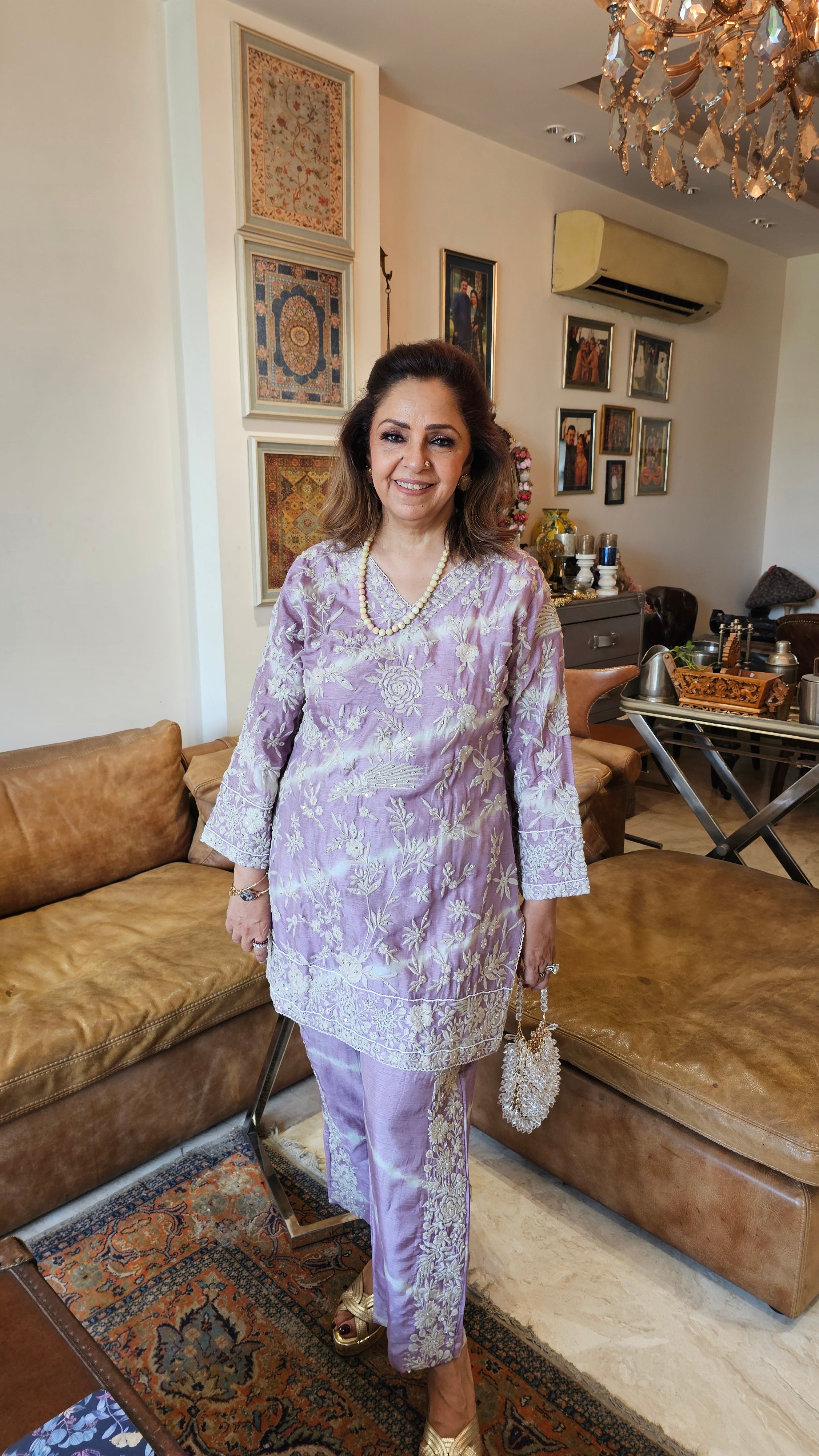 Stunning Cotton Silk Outfit Embellished with Thread & Sequins Work