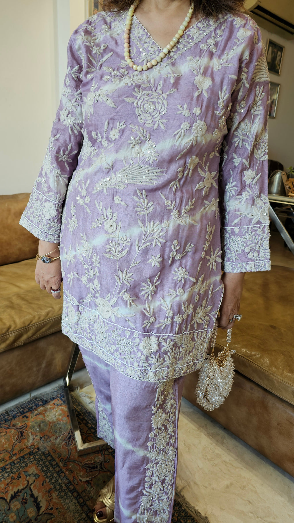 Stunning Cotton Silk Outfit Embellished with Thread & Sequins Work