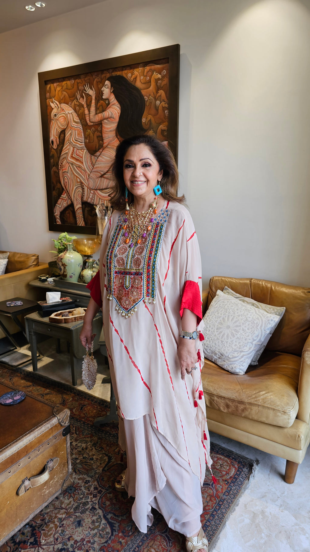 Stunning Georgette Outfit With Thread, Dabka & Pearl Work