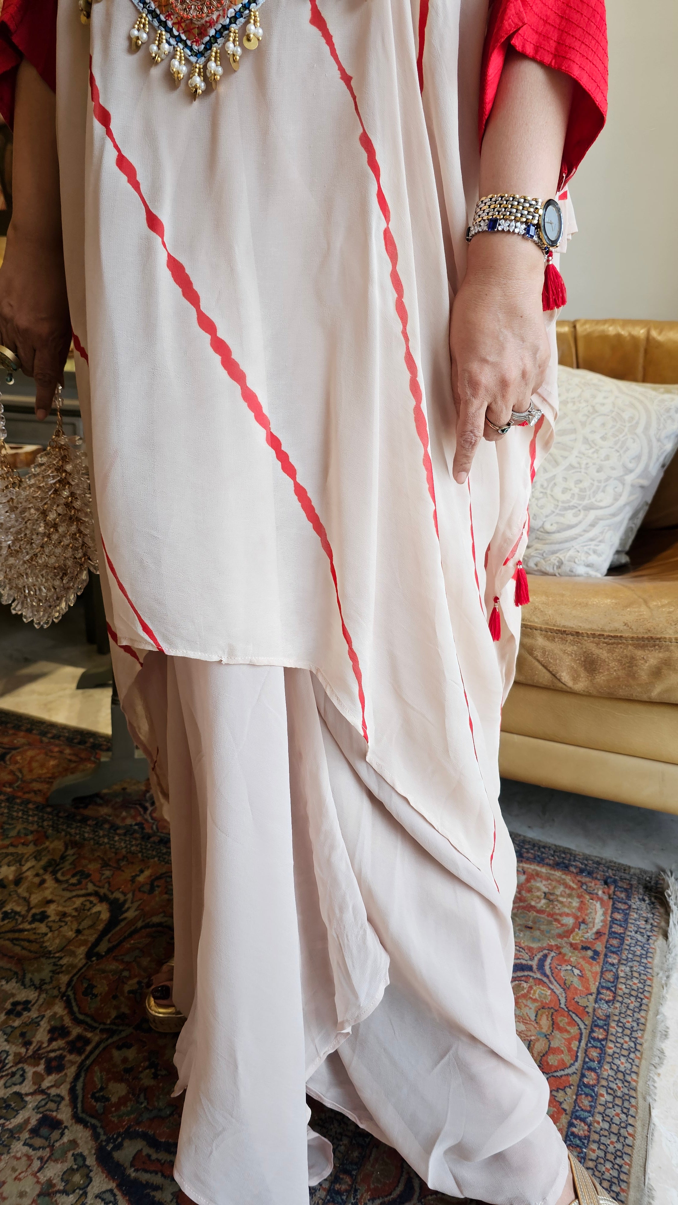 Stunning Georgette Outfit With Thread, Dabka & Pearl Work