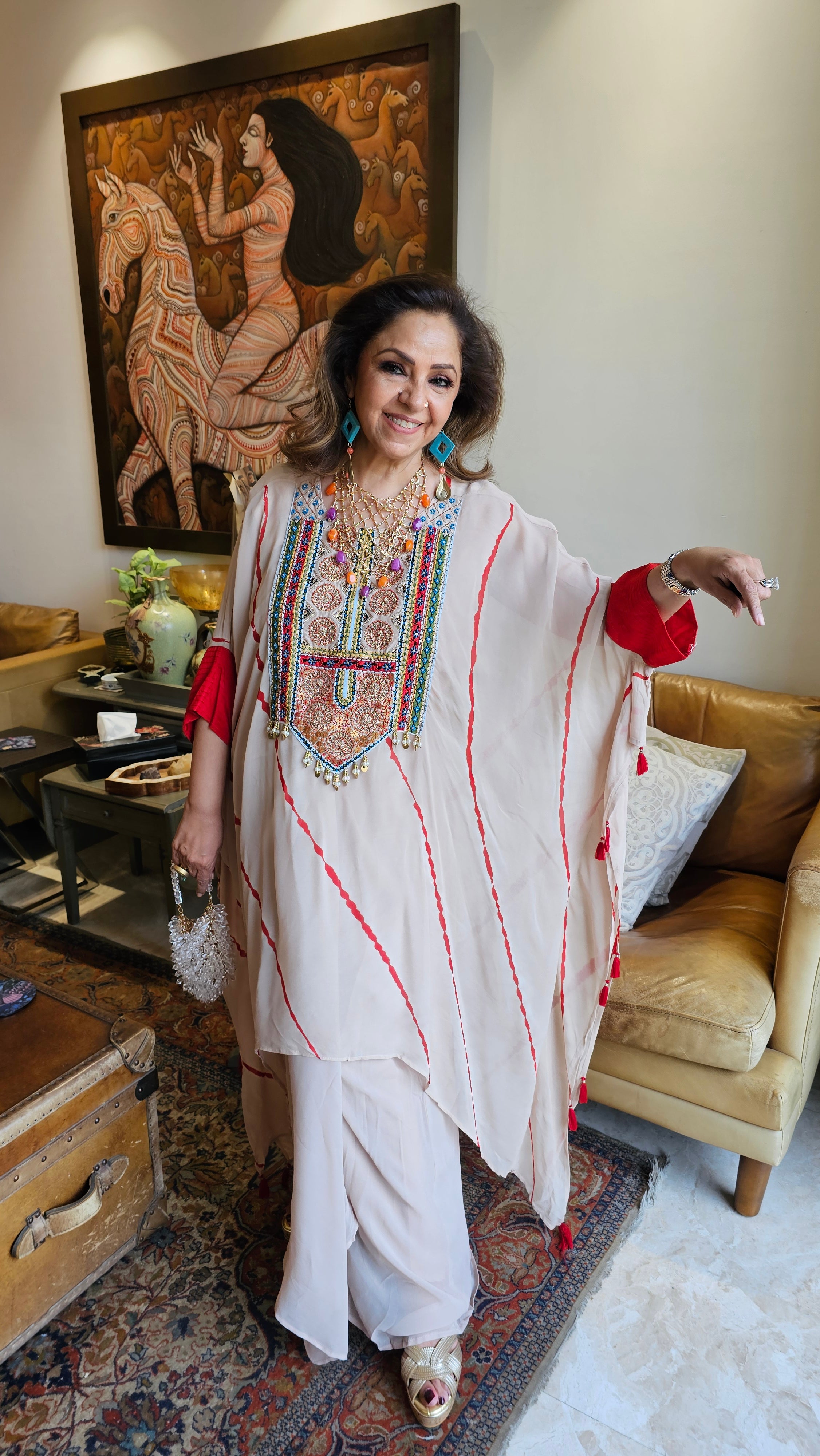 Stunning Georgette Outfit With Thread, Dabka & Pearl Work