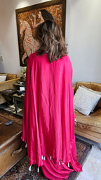 Stunning Chinon Outfit with Sequins & Pearl work