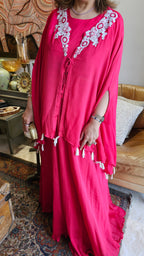 Stunning Chinon Outfit with Sequins & Pearl work