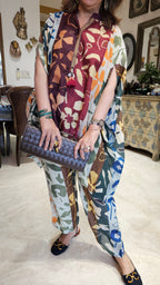 Adorable Digital Printed Linen Cotton Coord Set with Lace Work