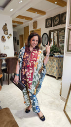 Adorable Digital Printed Linen Cotton Coord Set with Lace Work