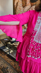 Beautiful Chinon Outfit with Pearl & Hand work
