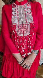 Beautiful Chinon Outfit with Pearl & Hand work