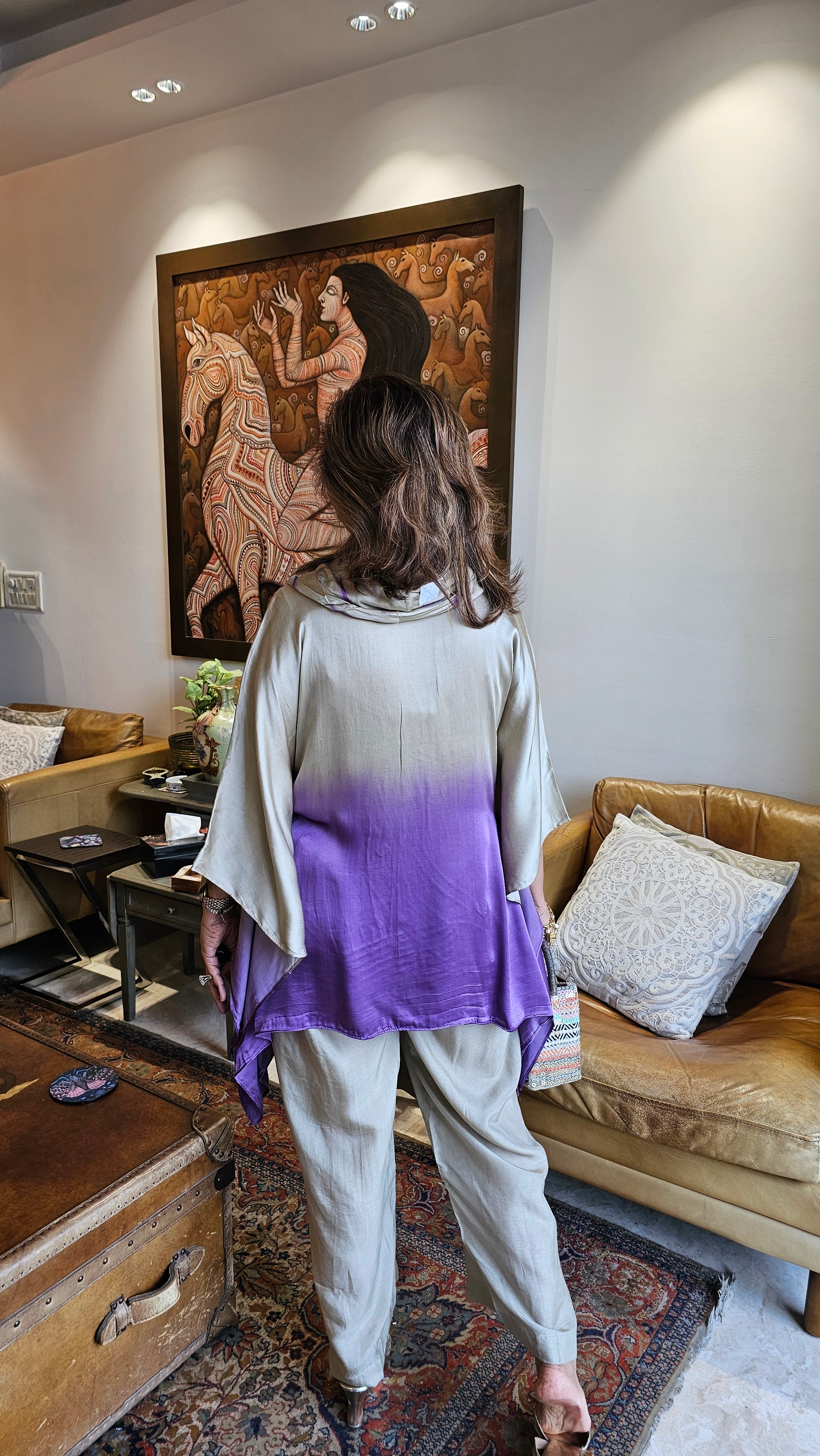 Beautiful Modal Satin Coord set with Ombre Shade