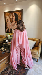 Beautiful Mul Cotton Cape Style Coord Set with Thread Work