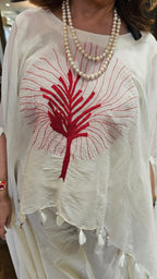 Beautiful Mul Cotton Cape Style Coord Set with Thread Work