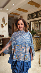 Beautiful Linen Cotton Dhoti Style Outfit with Thread work