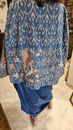 Beautiful Linen Cotton Dhoti Style Outfit with Thread work