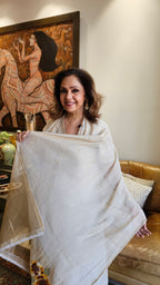 Stunning Mul Chanderi Suit with Hand Embroidery and Lace work