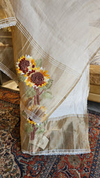 Stunning Mul Chanderi Suit with Hand Embroidery and Lace work
