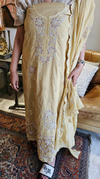 Beautiful Pure Cotton Suit with Chikan Embroidery Work