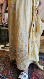 Beautiful Pure Cotton Suit with Chikan Embroidery Work