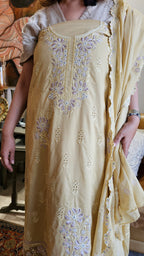Beautiful Pure Cotton Suit with Chikan Embroidery Work