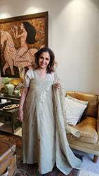 Beautiful Pure Mul Suit with Pitta Zari & Mukaish Work