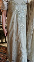 Beautiful Pure Mul Suit with Pitta Zari & Mukaish Work